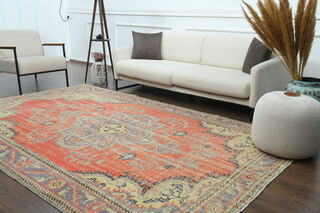 Handmade Vintage Large Area Rug - Thumbnail