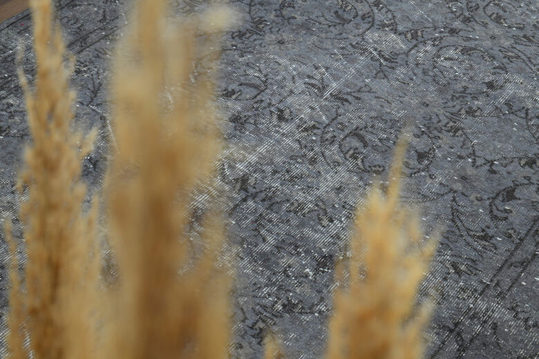 Distressed Oushak Vintage Handmade Rug