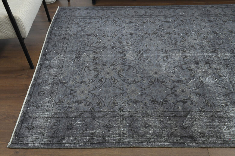 Distressed Oushak Vintage Handmade Rug