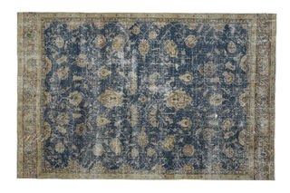 Hereke Blue Vintage Large Area Rug - Thumbnail