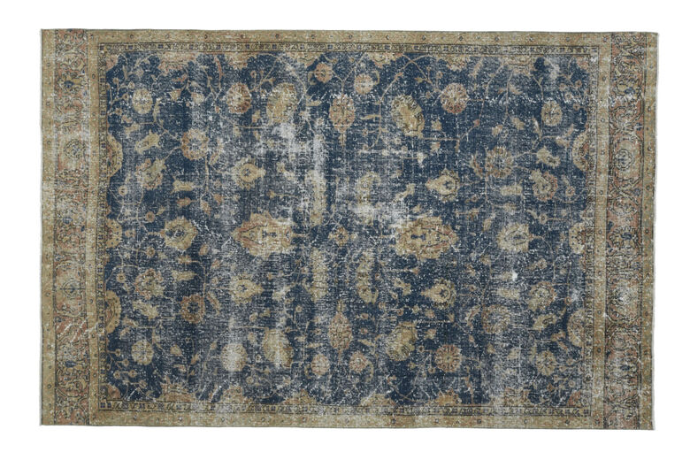 Hereke Blue Vintage Large Area Rug