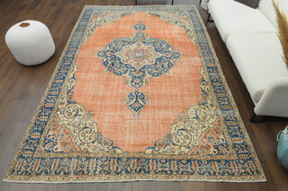 Handmade Vintage Large Area Rug - Thumbnail