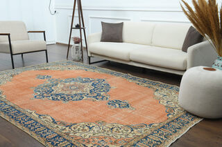 Handmade Vintage Large Area Rug - Thumbnail