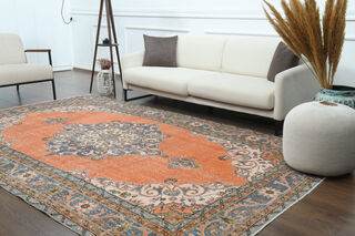 Handmade Vintage Large Area Rug - Thumbnail