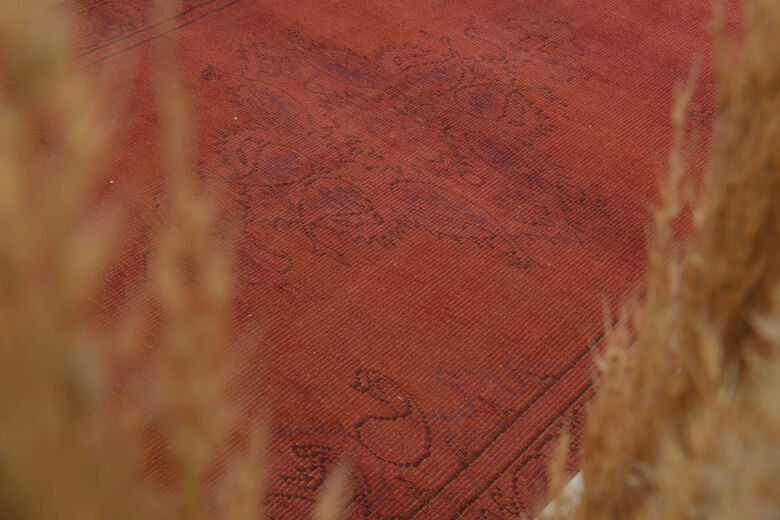 Handmade Vintage Anatolian Area Red Rug