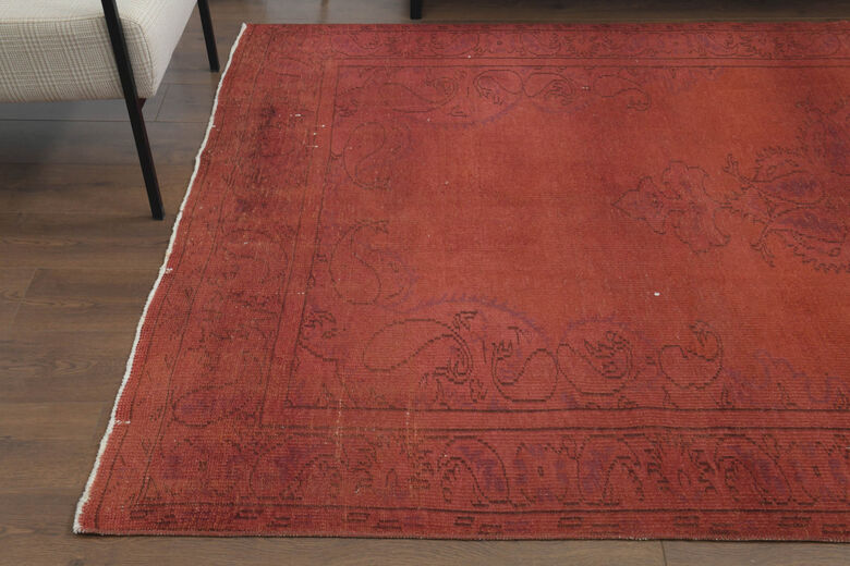 Handmade Vintage Anatolian Area Red Rug