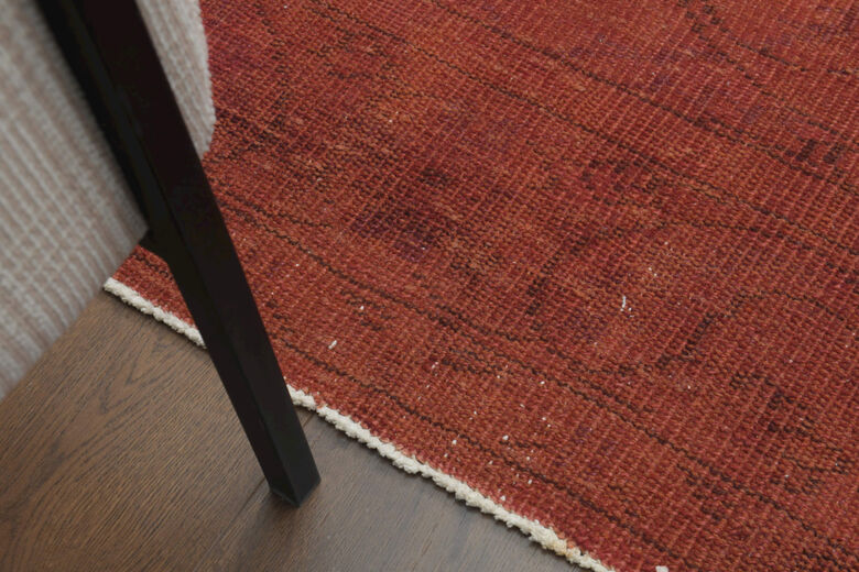 Handmade Vintage Anatolian Area Red Rug