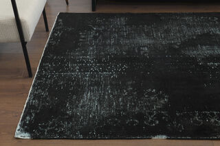 Handmade Vintage Black Anatolian Area Rug - Thumbnail