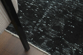 Handmade Vintage Black Anatolian Area Rug - Thumbnail