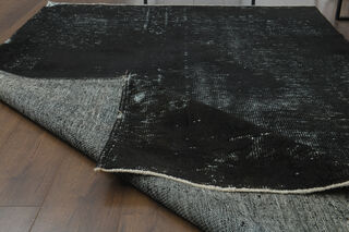 Handmade Vintage Black Anatolian Area Rug - Thumbnail