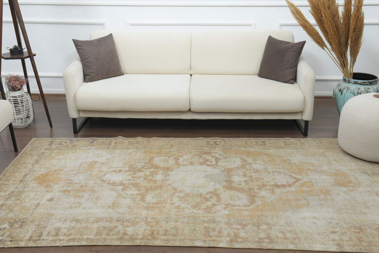 Handmade Vintage Oushak Area Rug
