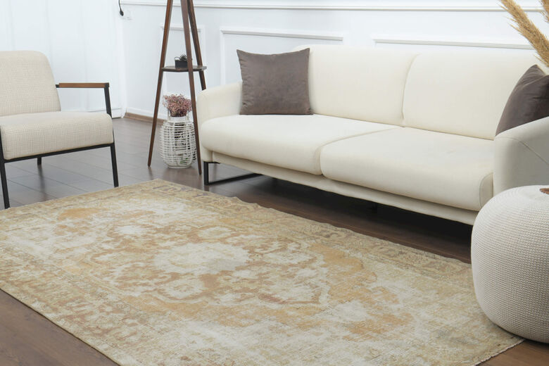 Handmade Vintage Oushak Area Rug
