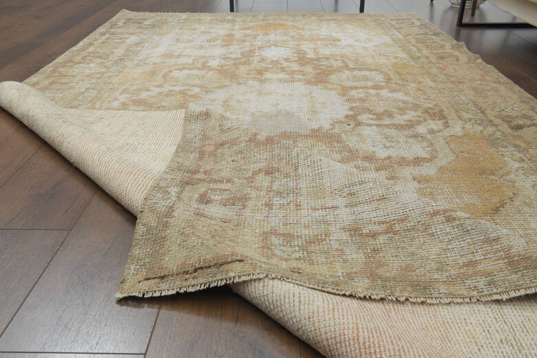 Handmade Vintage Oushak Area Rug