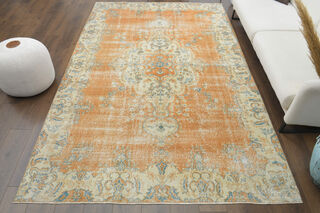 Handmade Vintage Large Area Rug - Thumbnail