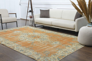 Handmade Vintage Large Area Rug - Thumbnail