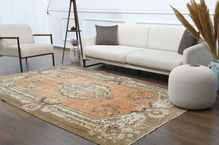 Handmade Vintage Large Area Rug - Thumbnail