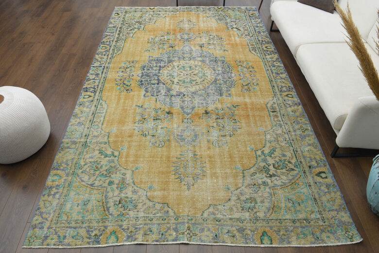 Yellow Anatolian Vintage Area Rug