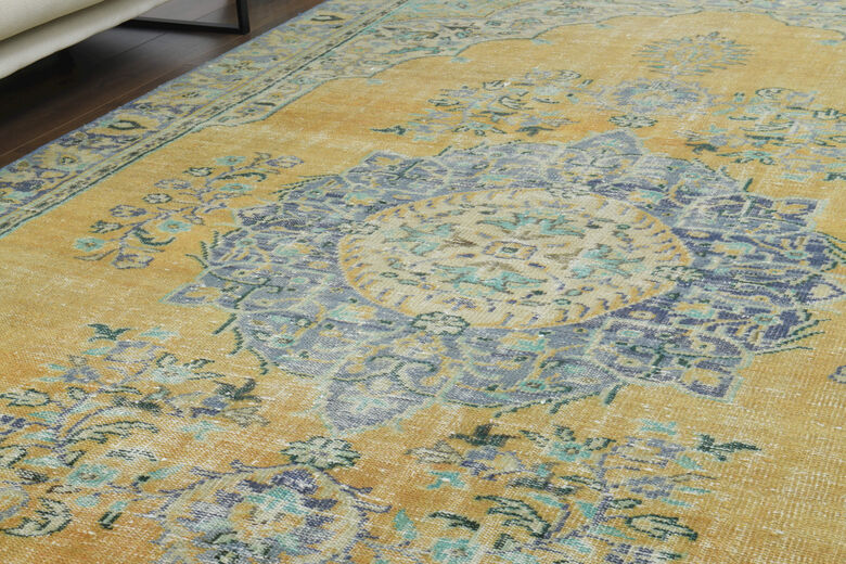 Yellow Anatolian Vintage Area Rug