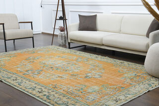 Handmade Vintage Large Area Rug - Thumbnail