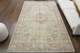 Handmade Vintage Large Area Rug - Thumbnail