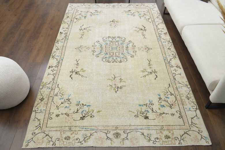 Handmade Vintage Oushak Area Rug