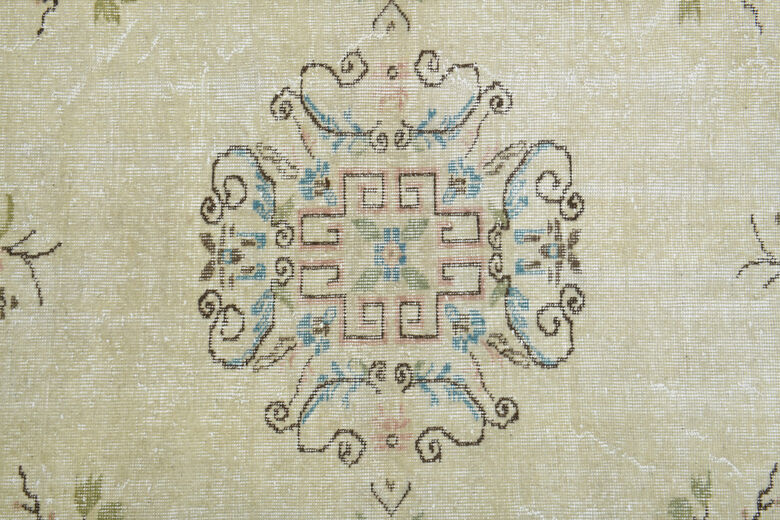 Handmade Vintage Oushak Area Rug