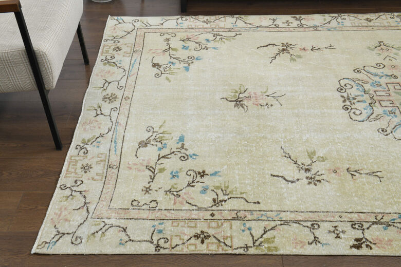 Handmade Vintage Oushak Area Rug
