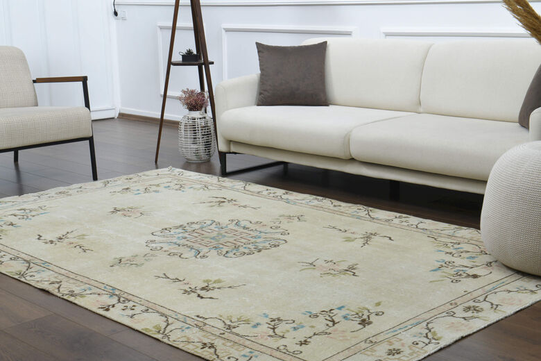 Handmade Vintage Oushak Area Rug