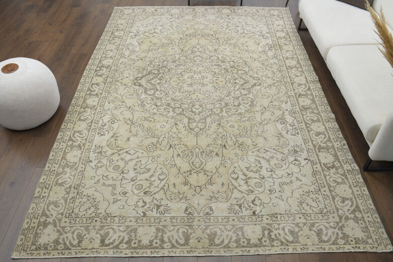 Handmade Vintage Oushak Area Rug