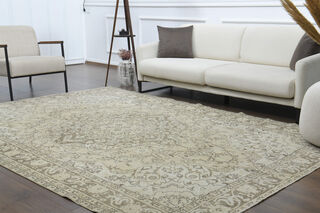 Handmade Vintage Large Area Rug - Thumbnail