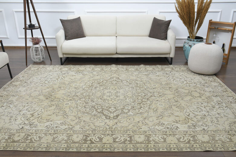 Handmade Vintage Oushak Area Rug