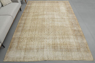 Neutral Vintage Floral Hereke Rug - Thumbnail