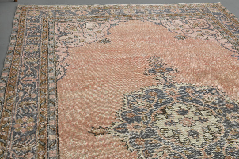 Salmon Handmade Vintage Area Rug