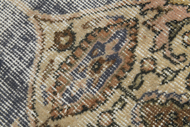 Distressed Vintage Area Oushak Rug