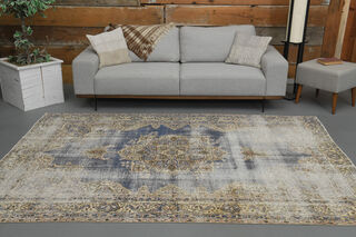 Distressed Vintage Area Oushak Rug - Thumbnail