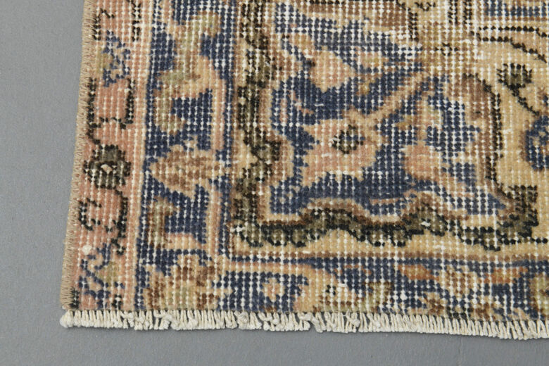Distressed Vintage Area Oushak Rug