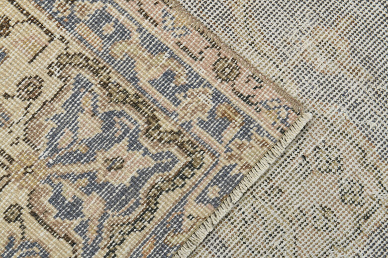 Distressed Vintage Area Oushak Rug