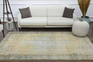 Antique Faded Yellow Rug - Thumbnail