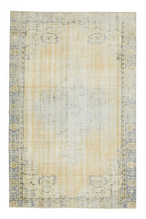 Antique Faded Yellow Anatolian Rug - Thumbnail