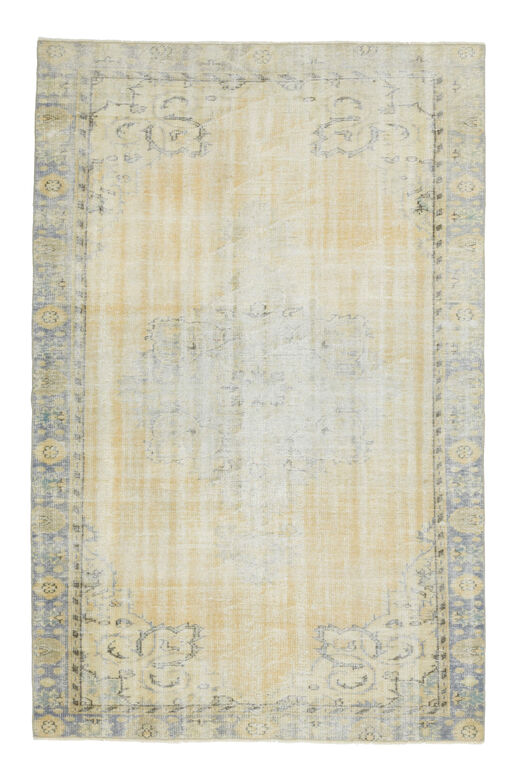 Antique Faded Yellow Anatolian Rug