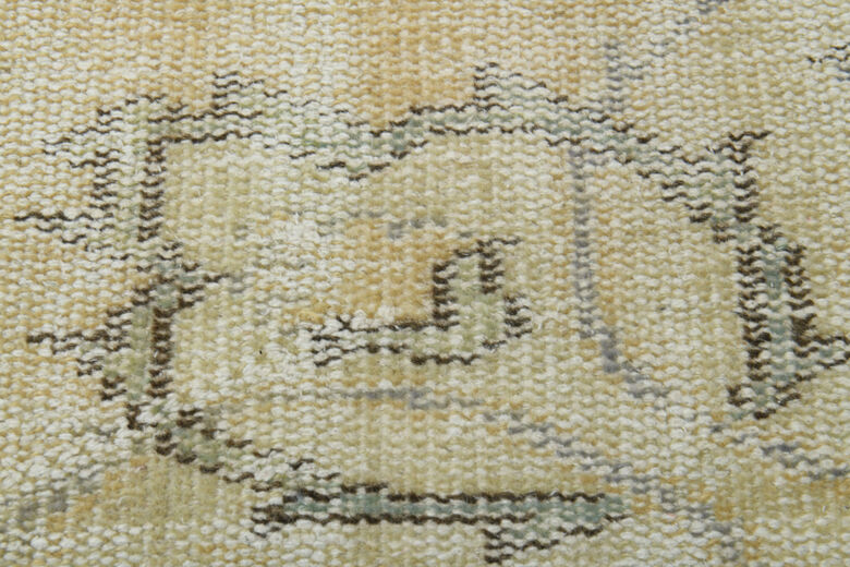 Antique Faded Yellow Anatolian Rug