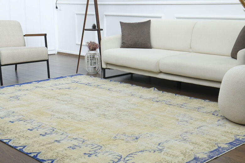 Handwoven Distressed Vintage Rug