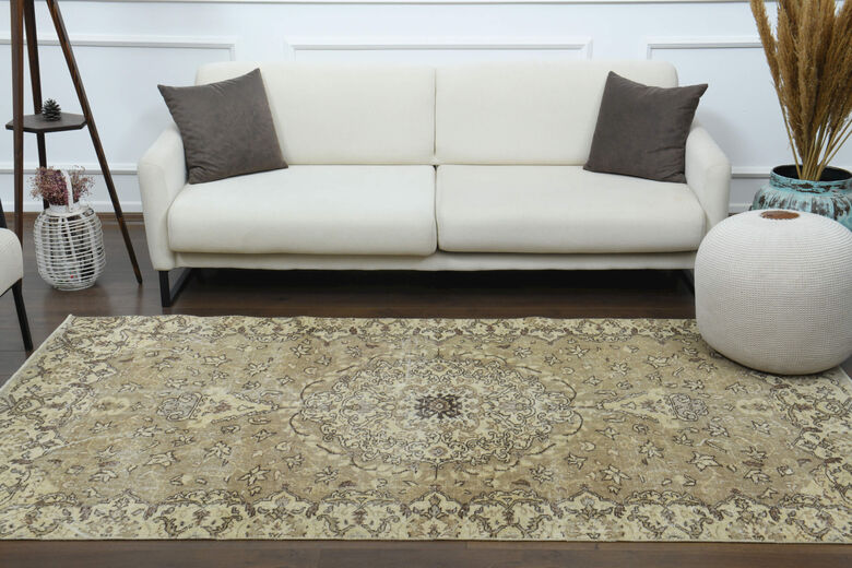 Handmade Vintage Area Oushak Rug
