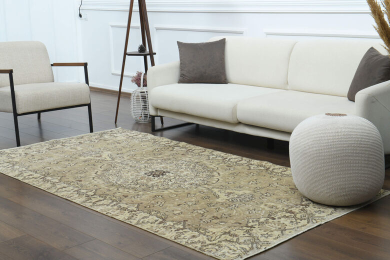 Handmade Vintage Area Oushak Rug