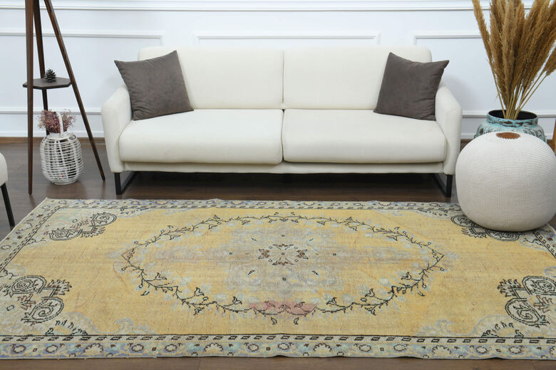 Authentic Vintage Area Anatolian Rug