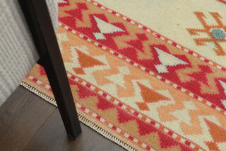 Colorful Vintage Handwoven Rug - Thumbnail