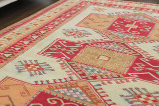 Colorful Vintage Handwoven Rug - Thumbnail