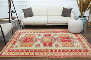 Colorful Vintage Handwoven Rug - Thumbnail