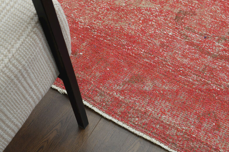 Handmade Vintage Area Anatolian Pink Rug