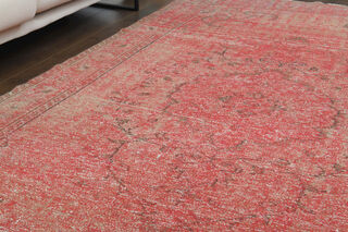 Handmade Vintage Area Anatolian Pink Rug - Thumbnail